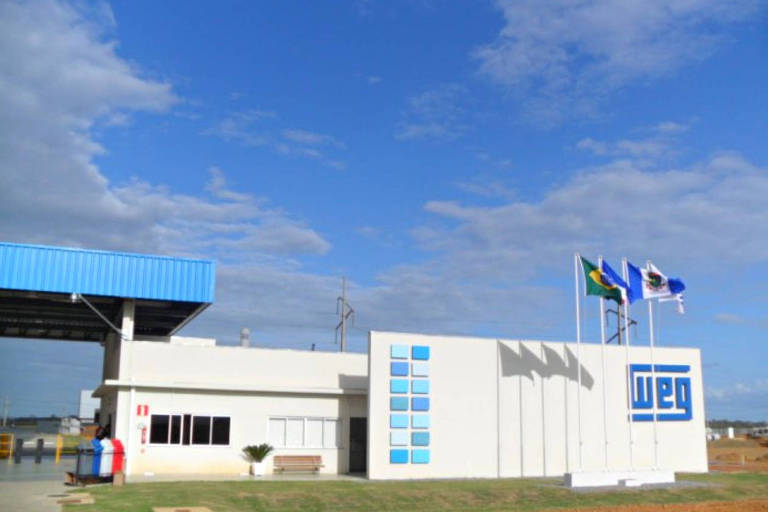 Fachada de uma das instalações da Weg, empresa multinacional brasileira de motores e máquinas elétricas - Divulgação