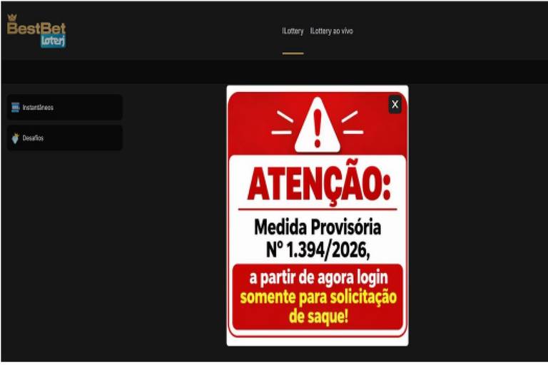 Site da BestBet adicionou alerta sobre fim da atividade em 26 de setembro, após Lula proibir as apostas online no país - Reprodução/BestBe