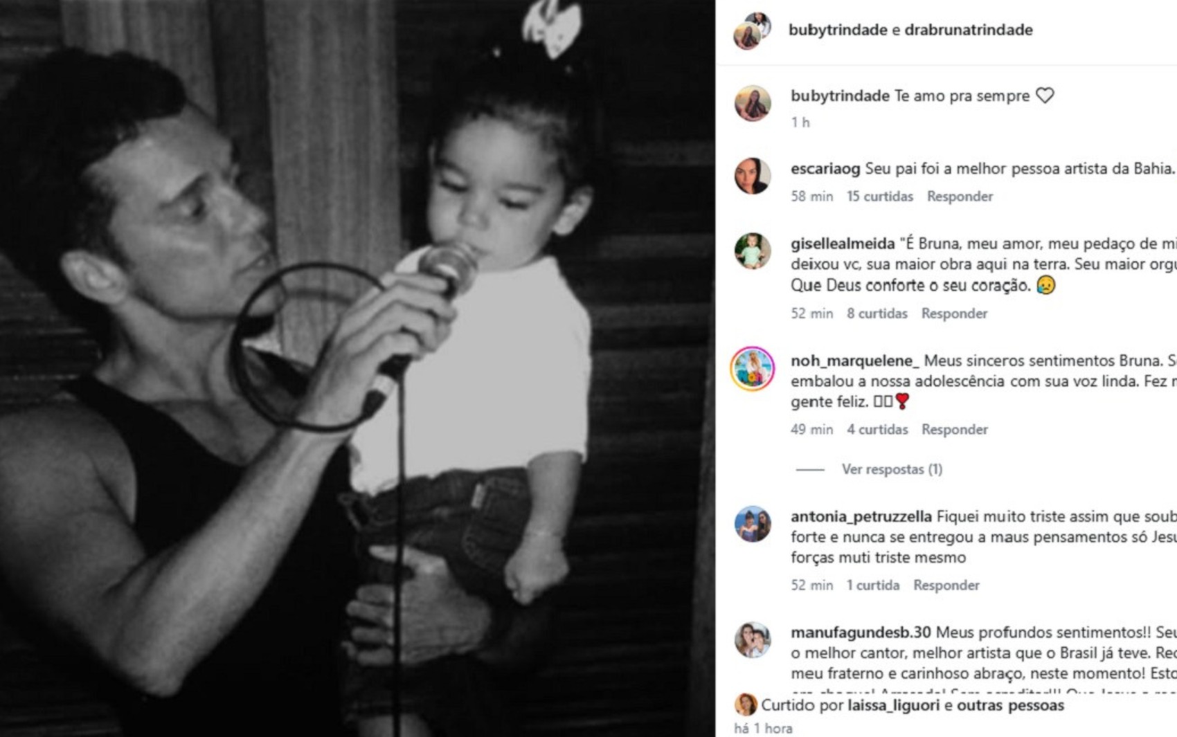 1 de 5 Filha de Netinho publica homenagem ao cantor com foto da infância