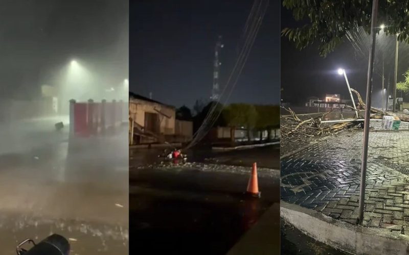 1 de 1 Temporal derruba postes, árvores e telhado de prédio público em São Raimundo Nonato