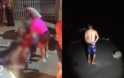 1 de 1 Mulher é esfaqueada e ex-companheiro é preso escondido no mar no litoral do PI