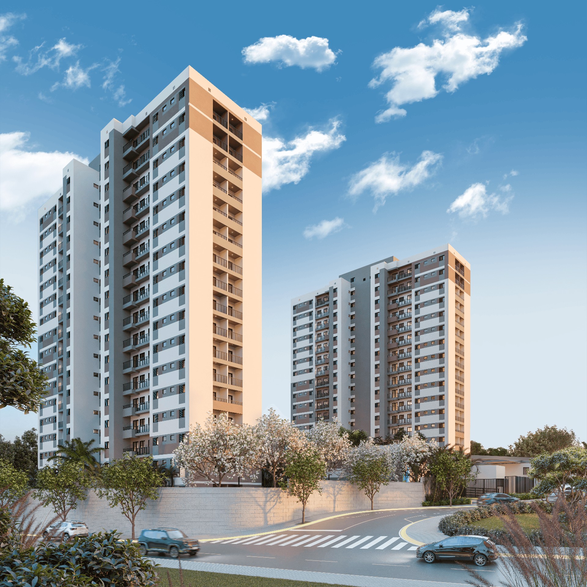 1 de 4 Projeto composto por duas torres soma 270 apartamentos na região oeste de São José do Rio Preto