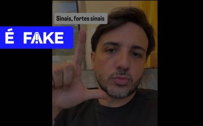 1 de 4 É #FAKE foto de Renan Santos fazendo gesto de apoio a Lula com os dedos; imagem foi criada com IA