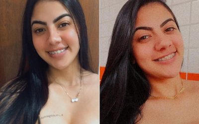 1 de 2 Milena Oliveira dos Santos tinha 26 anos quando foi morta a facadas em Guarujá (SP)