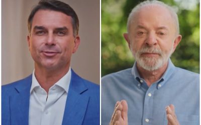 1 de 1 Flávio Bolsonaro e Lula em programa eleitoral na TV