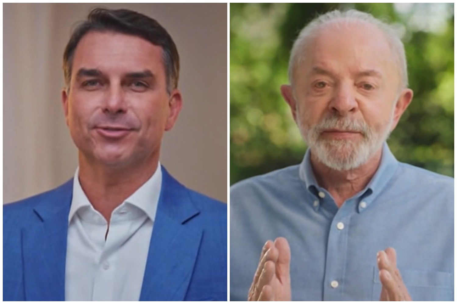 1 de 1 Flávio Bolsonaro e Lula em programa eleitoral na TV