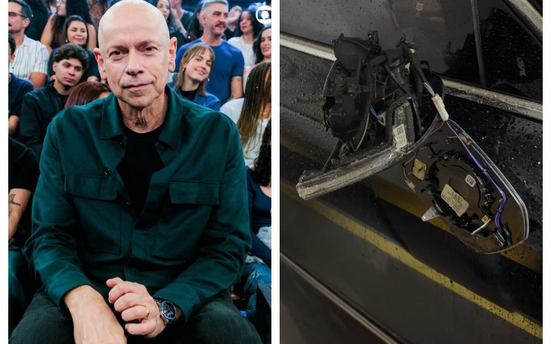 1 de 2 O escritor Leandro Karnal, de 63 anos, relata tentativa de roubo no trânsito de São Paulo e quebra do retrovisor do carro dele na última quarta-feira (14).