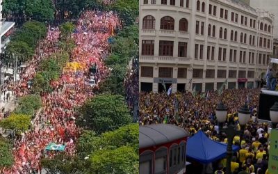 1 de 5 Apoiadores de Lula fazem ato em Curitiba neste domingo; no sábado, cidade teve manifestação pró-Flávio Bolsonaro