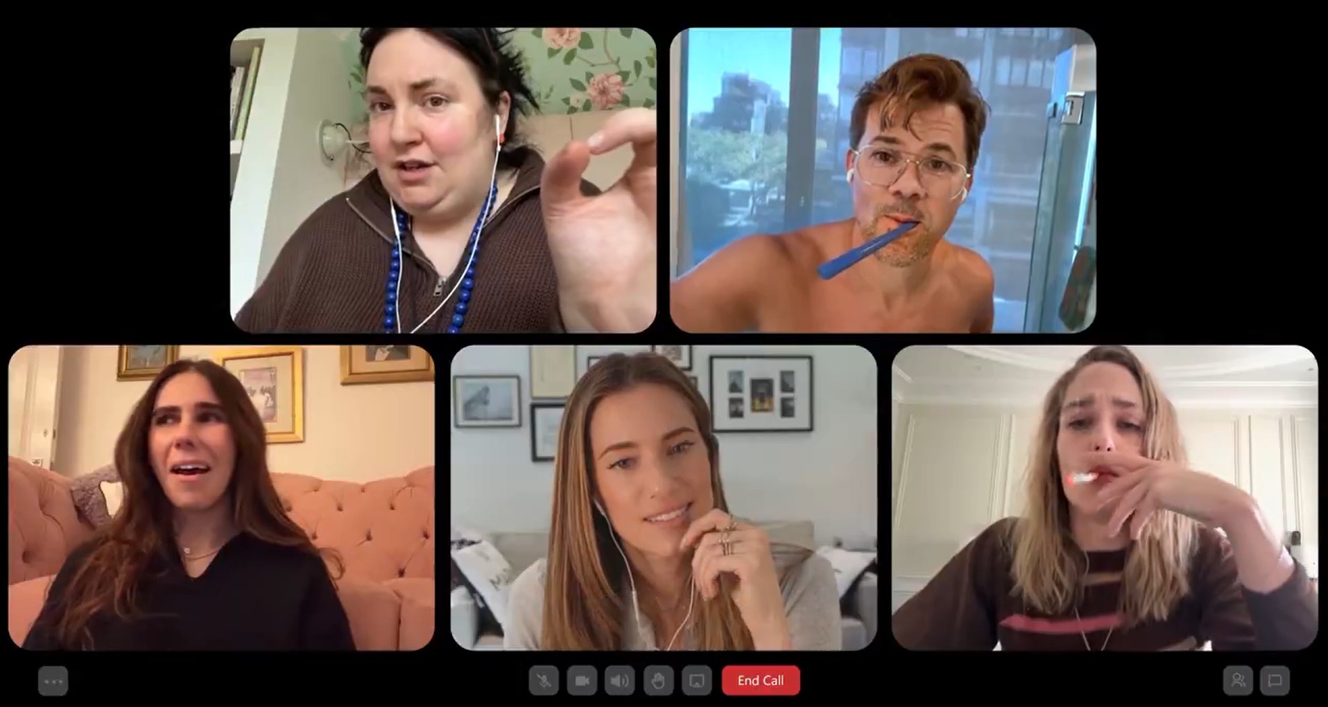1 de 1 Lena Dunham, Andrew Rannells, Zosia Mamet, Allison Williams e Jemima Kirke anunciam retorno de 'Girls'