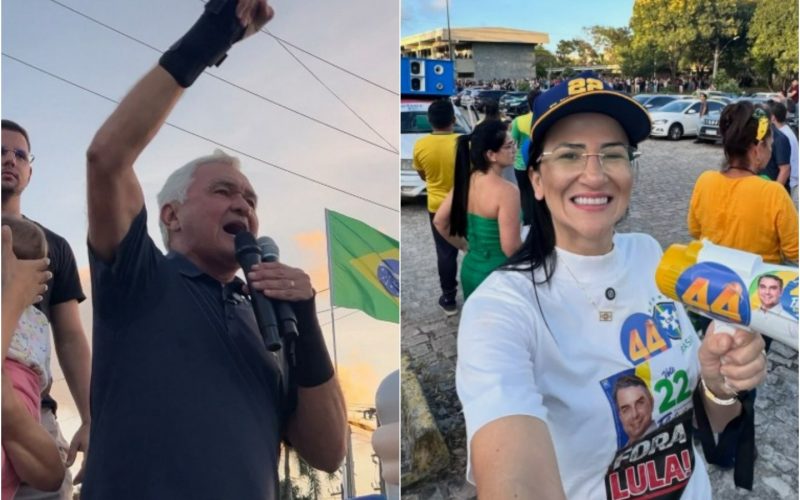 1 de 2 General Girão (PL) e Camila Araújo (PL) participaram de ato na UFRN