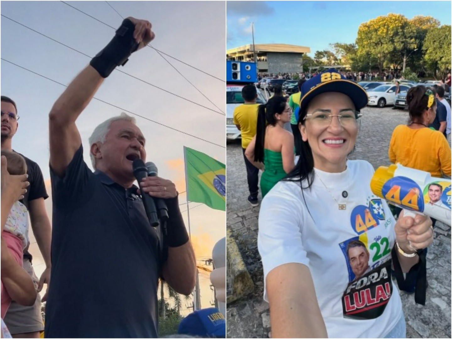 1 de 2 General Girão (PL) e Camila Araújo (PL) participaram de ato na UFRN