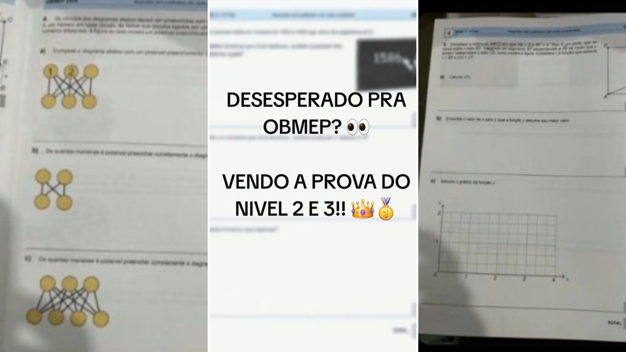 1 de 1 Perfis nas redes sociais anunciam venda de suposta prova vazada da OBMEP 2026.