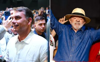 1 de 1 Flávio Bolsonaro (PL) e Luiz Inácio Lula da Silva (PT)