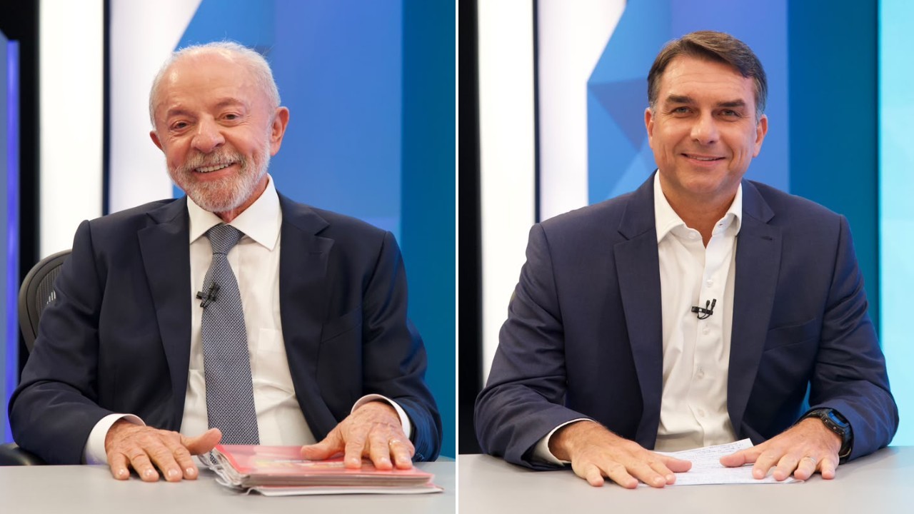 1 de 1 Lula (à esq) e Flávio Bolsonaro (à dir) participaram de sabatinas na TV Globo