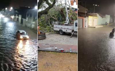 1 de 2 Chuva causa estragos no extremo sul da Bahia