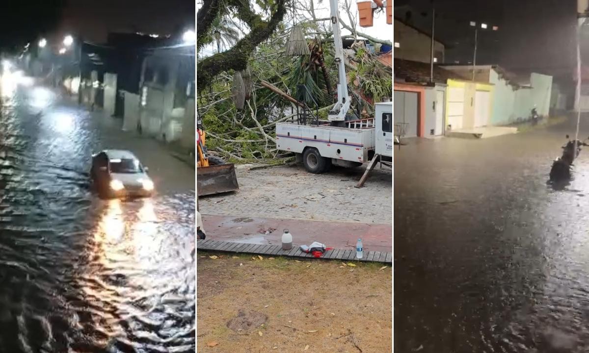 1 de 2 Chuva causa estragos no extremo sul da Bahia
