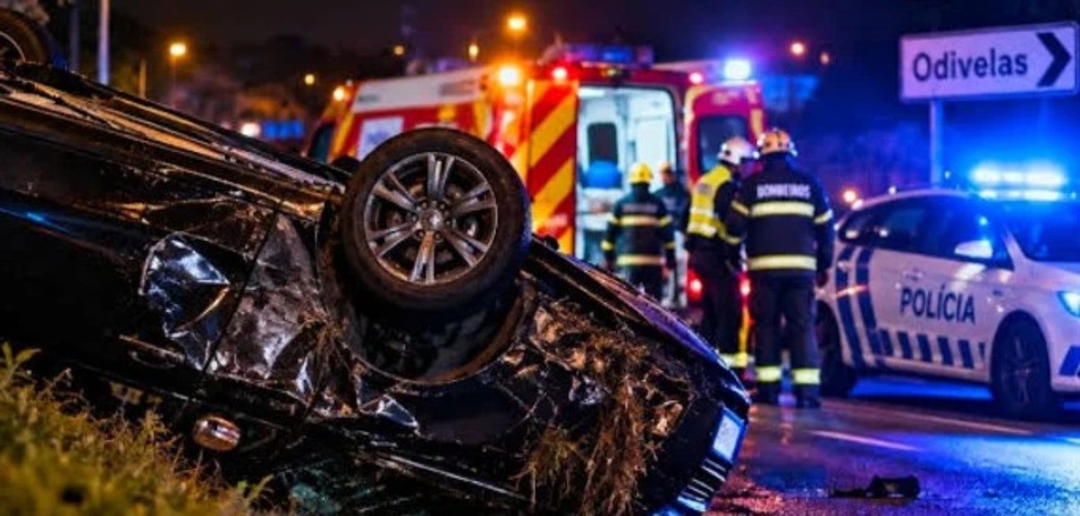 1 de 1 Brasileira morre após carro capotar em Portugal