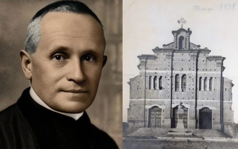 1 de 2 Padre italiano João Crippa, que tem os restos mortais sepultados em uma capela no interior da Igreja São José