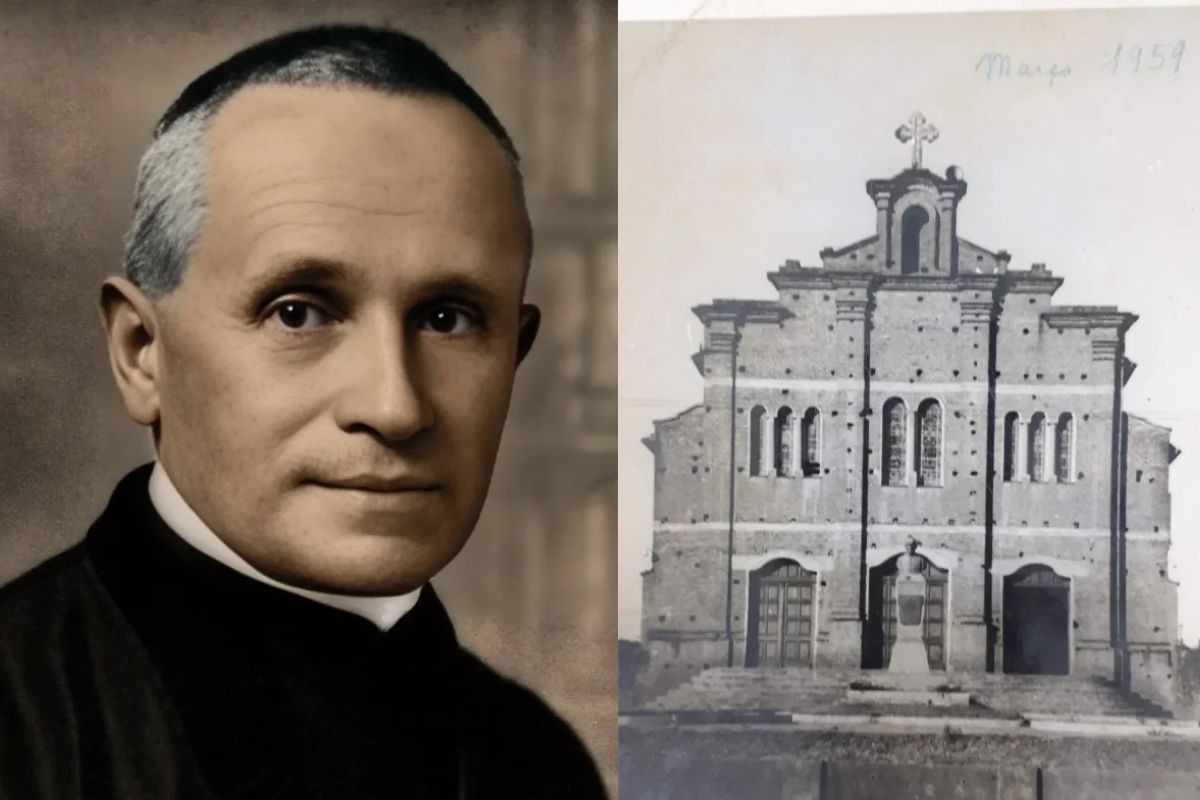 1 de 2 Padre italiano João Crippa, que tem os restos mortais sepultados em uma capela no interior da Igreja São José