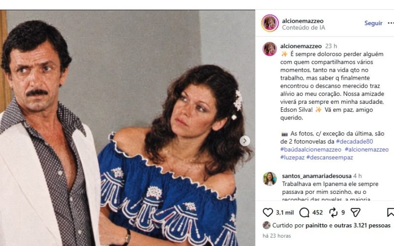 1 de 2 Perfil no Instagram anuncia morte de ator Edson Silva