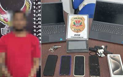 1 de 2 Homem foi preso suspeito de integrar o PCC em Mongaguá (SP)