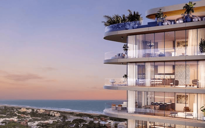 Ilustração da vista da penthouse no SLS Punta del Este (Divulgação)