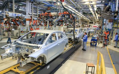 1 de 3 Linha de montagem da fábrica da Volkswagen em Taubaté (SP)