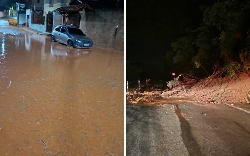 1 de 1 Chuva forte mata oito bovinos e provoca alagamento e deslizamento em São Luiz do Paraitinga, SP