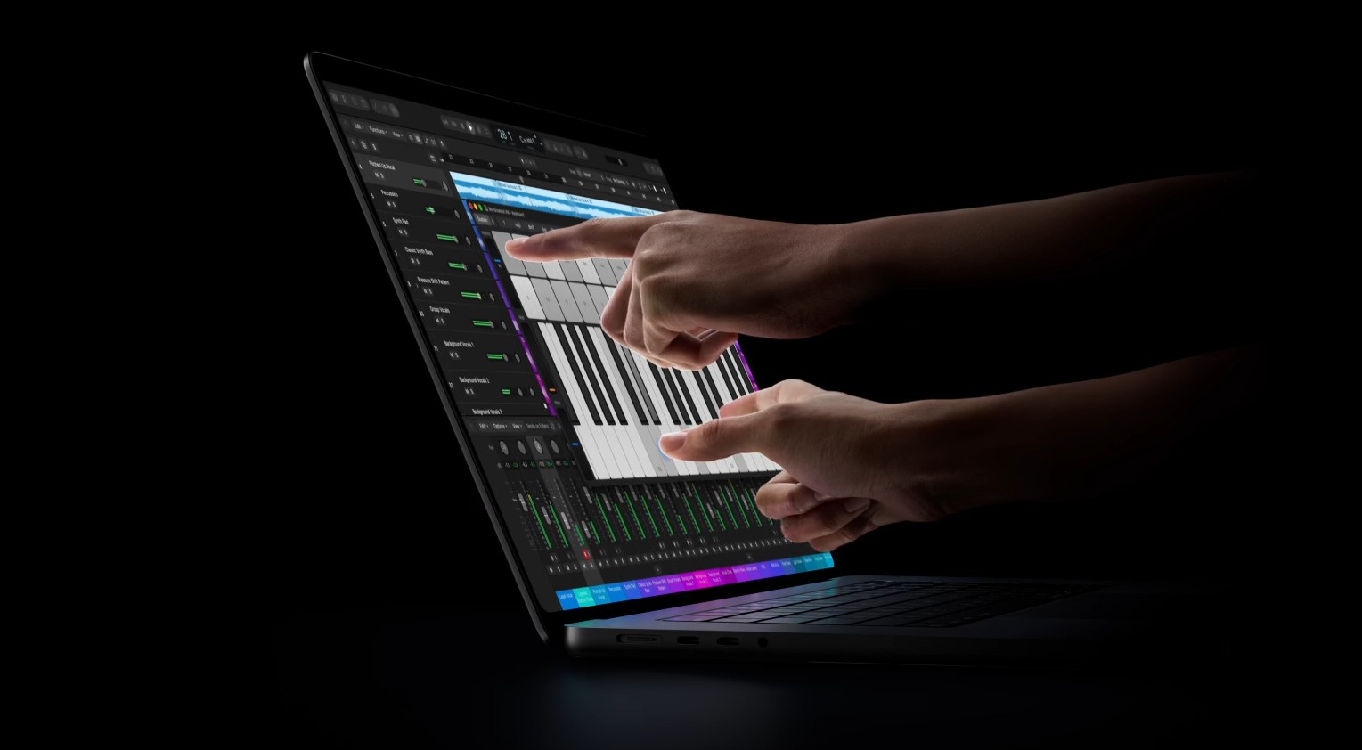 1 de 2 Apple apresenta seu primeiro notebook com tela sensível ao toque.