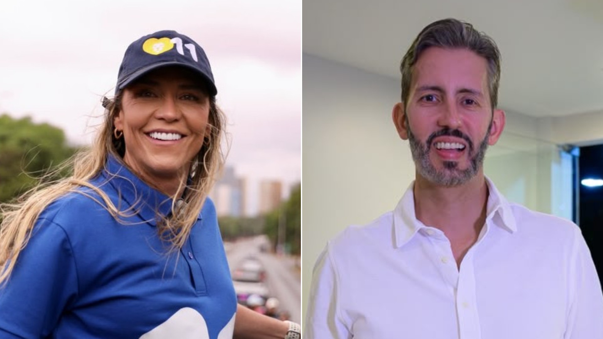 1 de 1 Celina Leão (PP) e Leandro Grass (PT), candidatos ao governo do Distrito Federal, em imagens de arquivo