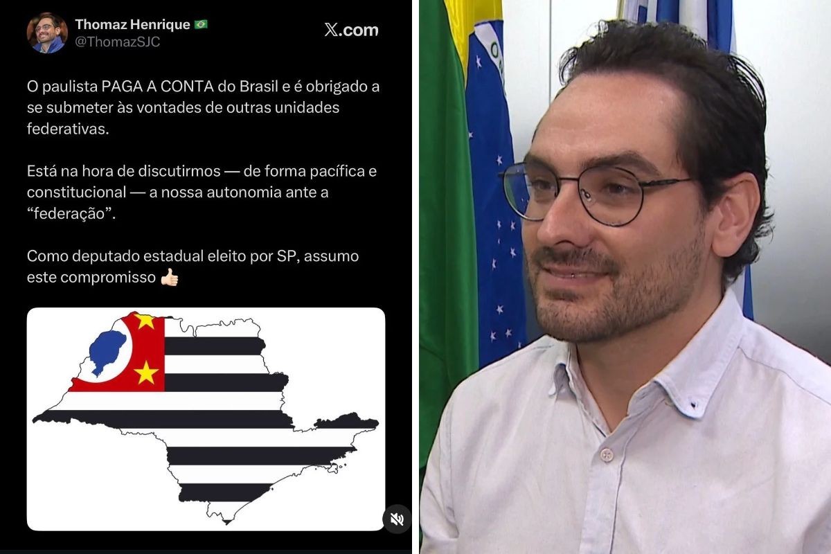 1 de 2 Postagem no "x" do deputado estadual eleito Thomaz Henrique (PL) na noite deste domingo (25).