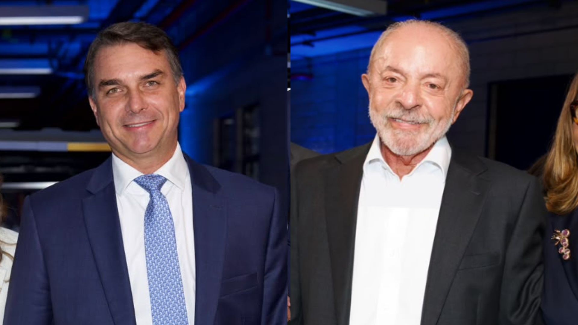 1 de 2 Flávio Bolsonaro e Lula chegam ao debate da Globo