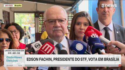 Edson Fachin, presidente do STF, faz agradecimento a todos que trabalham nas eleições
