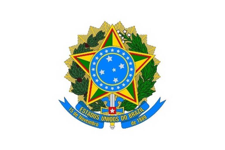 Brasão escrito 'Estados Unidos do Brazil', presente em carta divulgada por aliados de Flávio Bolsonaro - Reprodução