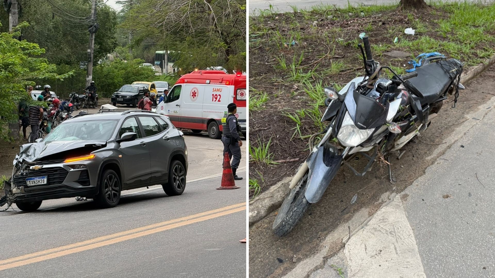 1 de 1 Homem morre em acidente entre carro e moto em Cachoeiro de Itapemirim