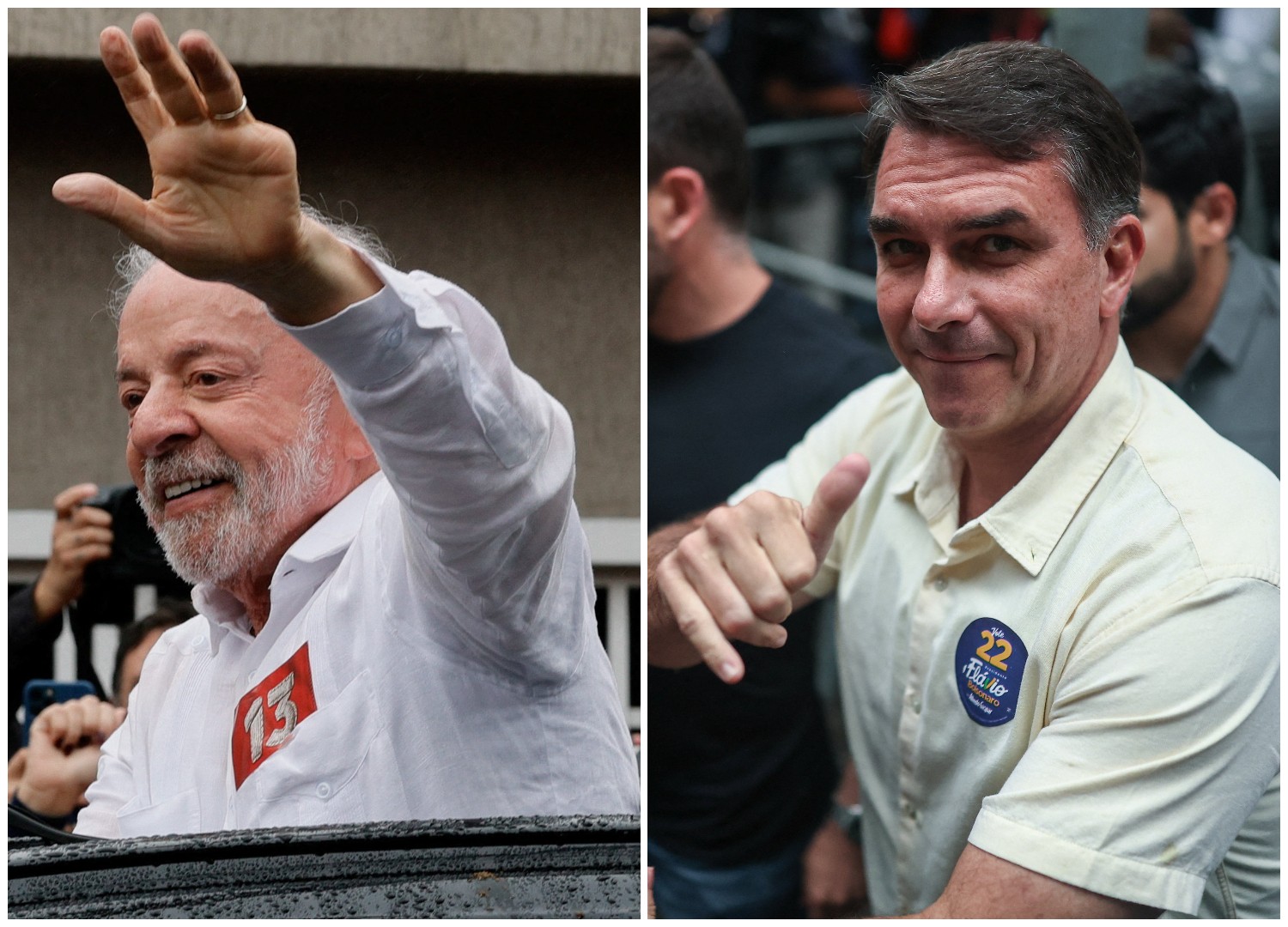 1 de 3 Montagem Lula (PT) e Flávio Bolsonaro (PL)