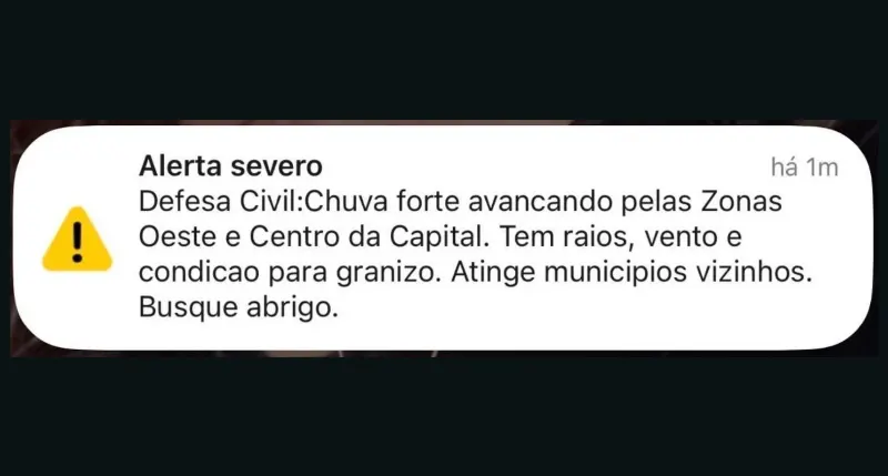 Alerta da Defesa Civil de sexta-feira (16).