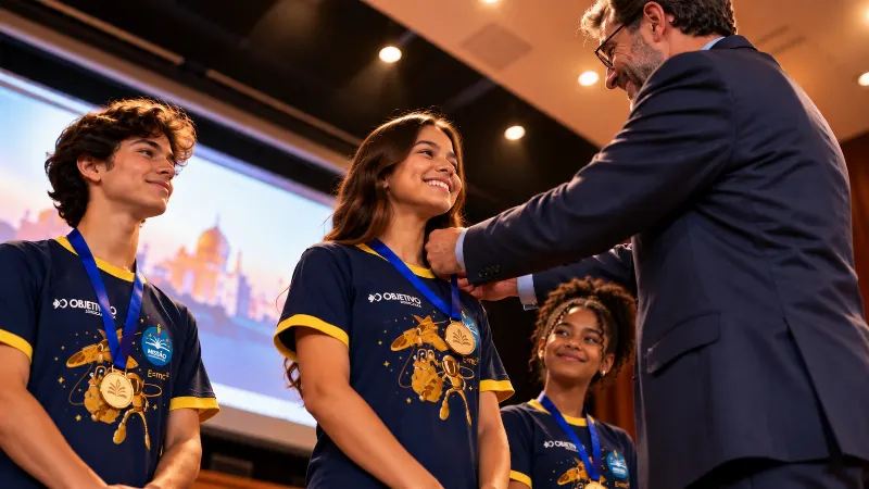 1 de 4 Objetivo Sorocaba acumula mais de 3.500 medalhas em olimpíadas científicas conquistadas por alunos
