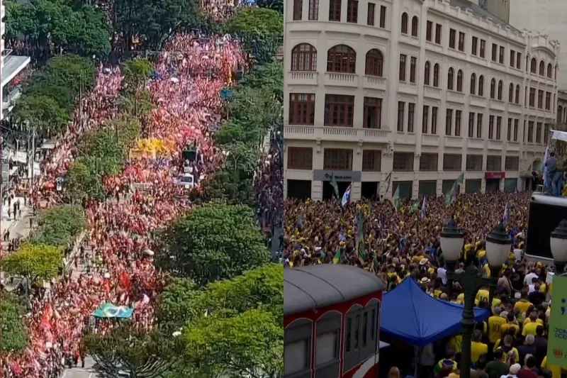 1 de 5 Apoiadores de Lula fazem ato em Curitiba neste domingo; no sábado, cidade teve manifestação pró-Flávio Bolsonaro