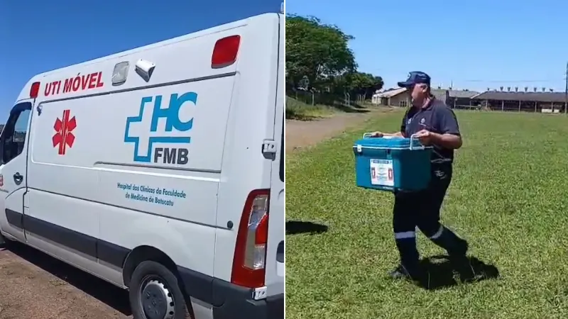 Transplante de emergência de coração é feito pelo Helicóptero Águia da PM de Jaú a hospital em Botucatu