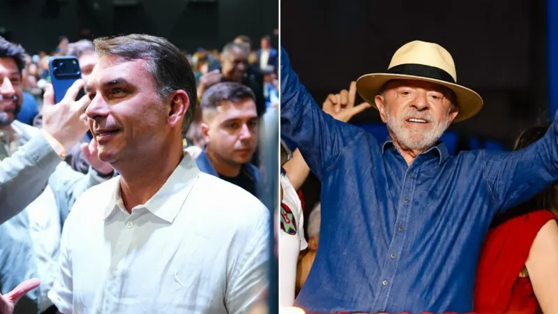 1 de 1 Flávio Bolsonaro (PL) e Luiz Inácio Lula da Silva (PT)