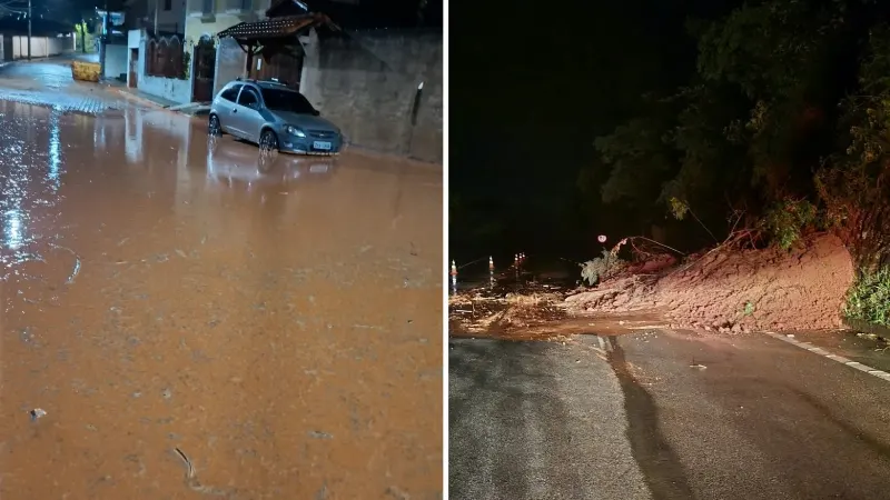 1 de 1 Chuva forte mata oito bovinos e provoca alagamento e deslizamento em São Luiz do Paraitinga, SP