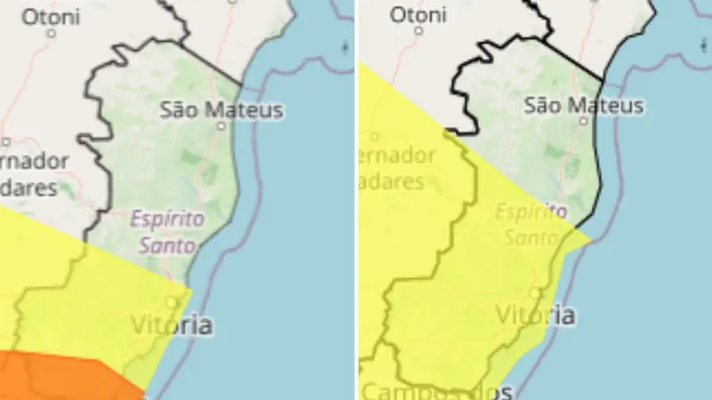 1 de 2 Espírito Santo tem alertas laranja e amarelo para tempestades nesta quarta (14) e quinta-feira (15)
