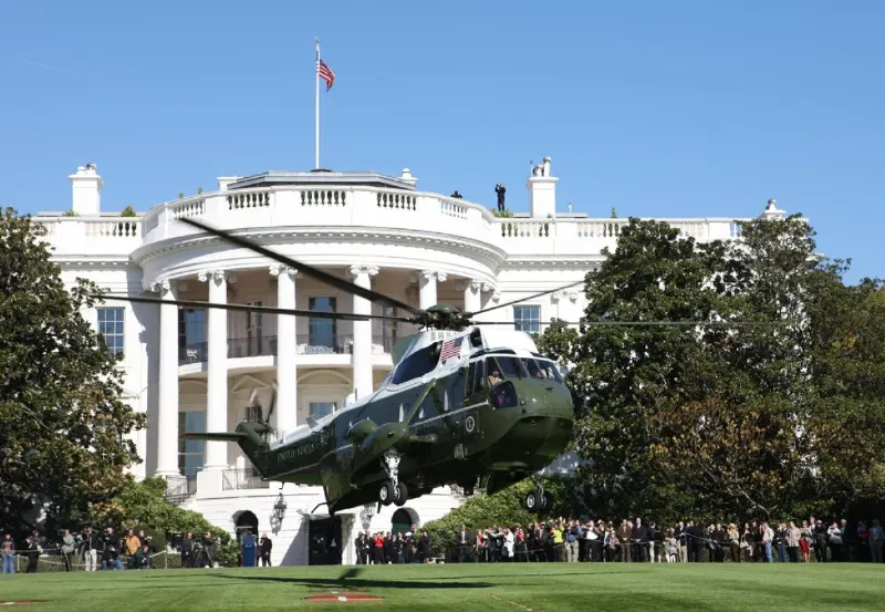 Fachada da Casa Branca nos Estados Unidos
