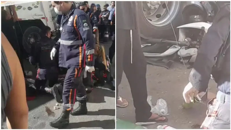 1 de 1 Motociclista morre após bater moto contra caminhão de lixo, em Fortaleza