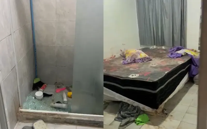 Danos em casa de mulher vítima de tentativa de feminicídio no Recife