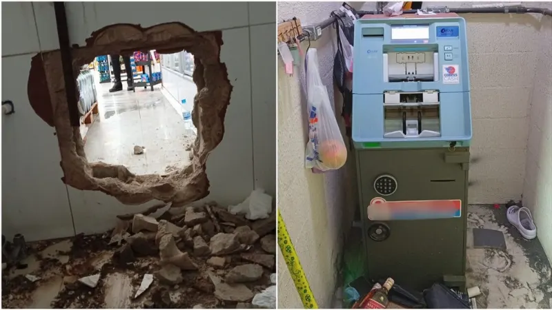 Criminosos invadiram um supermercado de Juazeiro do Norte por meio de um buraco na parede e furtaram um malote com R$ 3 mil.
